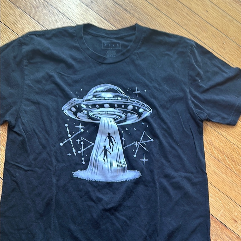 XPLR Unisex Black UFO Graphic T-Shirt